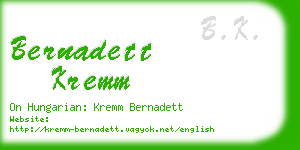 bernadett kremm business card